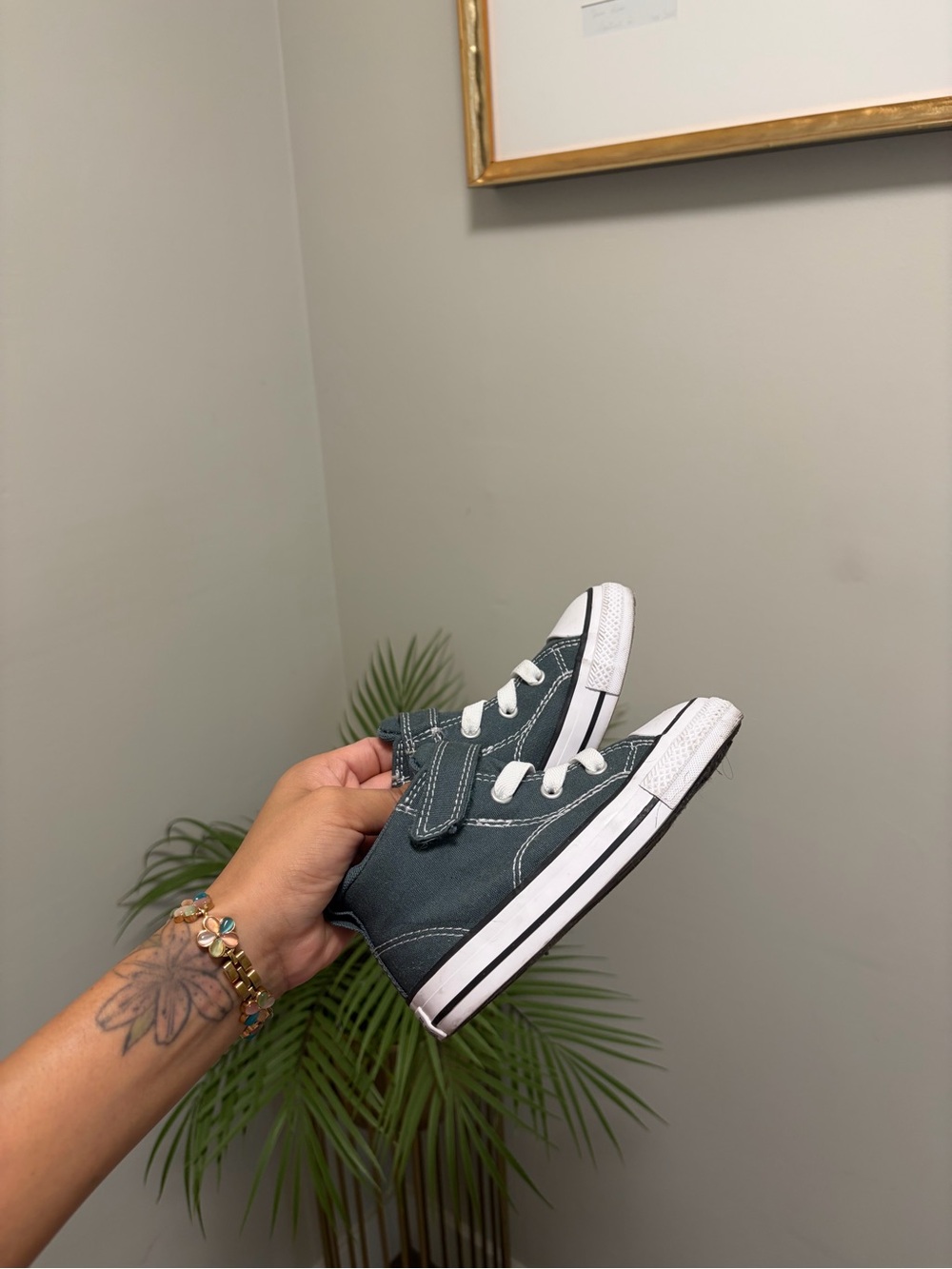 Converse Kids High-Top Sneakers in Dark Teal with White Trim